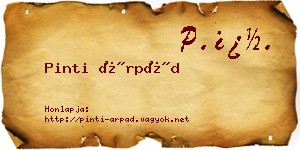 Pinti Árpád névjegykártya