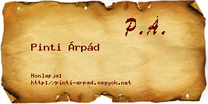 Pinti Árpád névjegykártya
