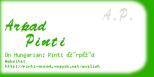 arpad pinti business card